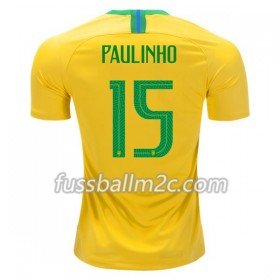Fußballtrikots Brasilien Paulinho 15 Heim Trikotsatz WM 2018